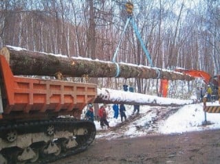 立科町町有林採場所から綱置場