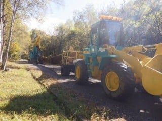 御小屋伐採場所から仮置場