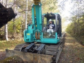 御小屋伐採場所から仮置場